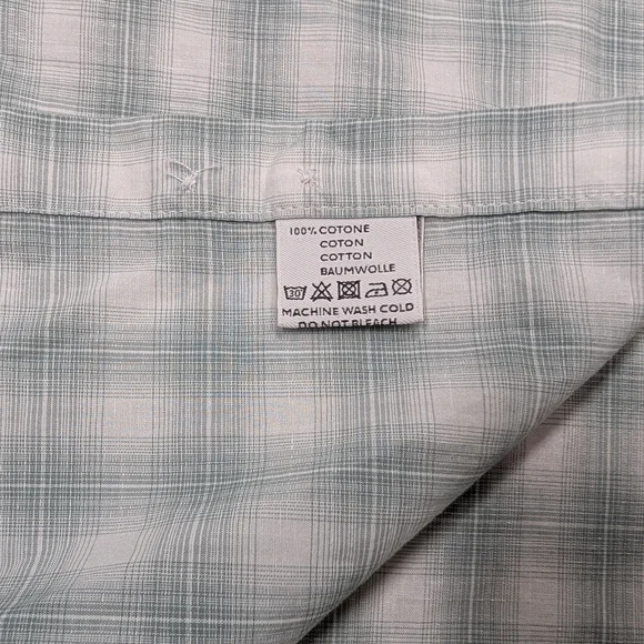 Canali Shirt Mens XL Green Check Cotton Ombre Sport Button Up Long Sleeve Office - Picture 6 of 7